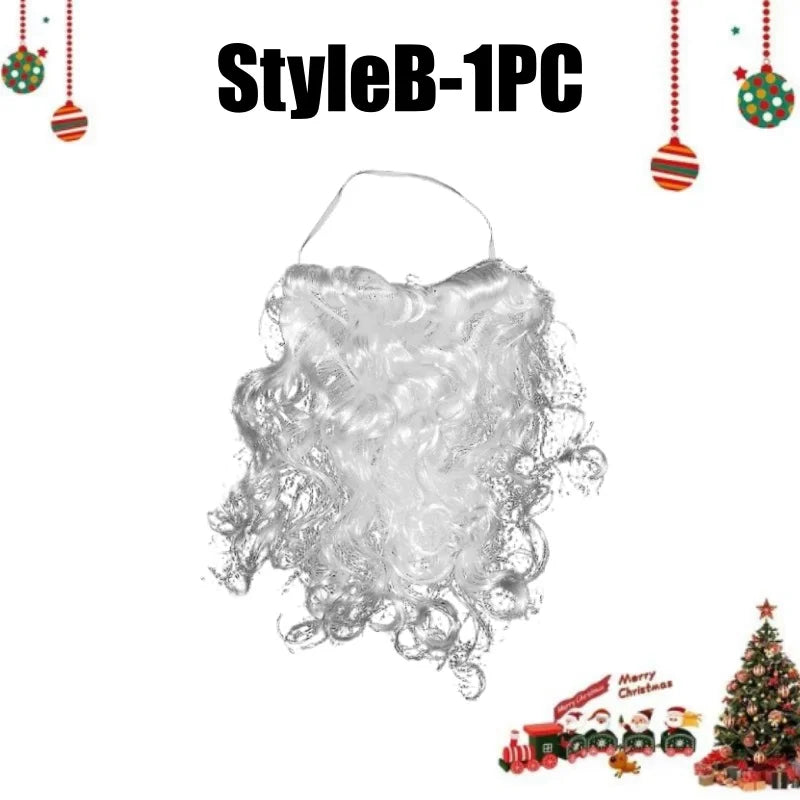 Realistic Santa Fake Beard Premium Costume Adjustable Earloops Zpaxo B-1PCS