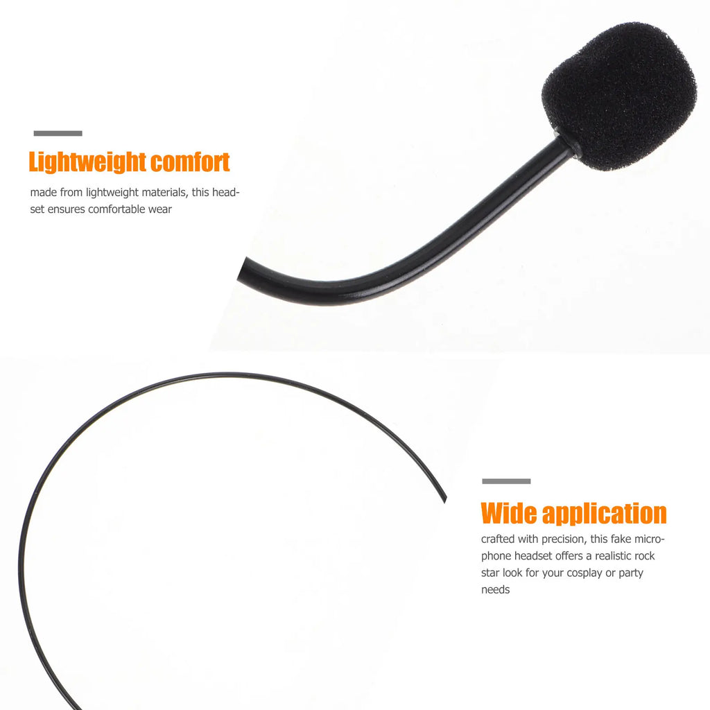 Microphone Headset Fake Rock Star Headpiece Mic Costume Accessories