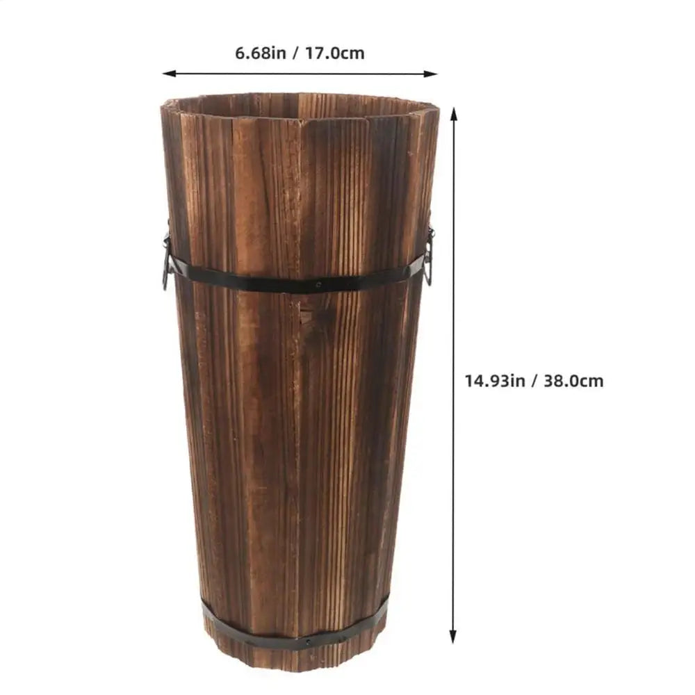 Wooden Umbrella Bucket Stands Large Capacity Storage Organizer Cane