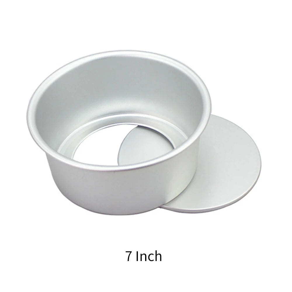 Aluminum Cake Pan 2/4/5/6/7/8Inch Round Non-Stick Cake Mold Anodised Aluminum with Removable Base for Birthday Wedding Party Zpaxo 7 Inch J250114-E