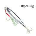 10-Pack Metal Jig Lures 20/30/40g – Saltwater Bass Fishing Metal Jig Lures Zpaxo DY30-30g-10PCS