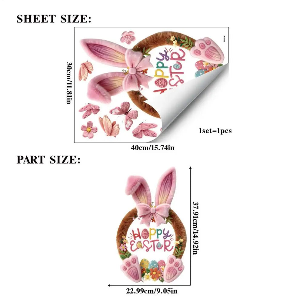 Easter Window Clings Static Decals Removable Reusable Bunny Rabbit