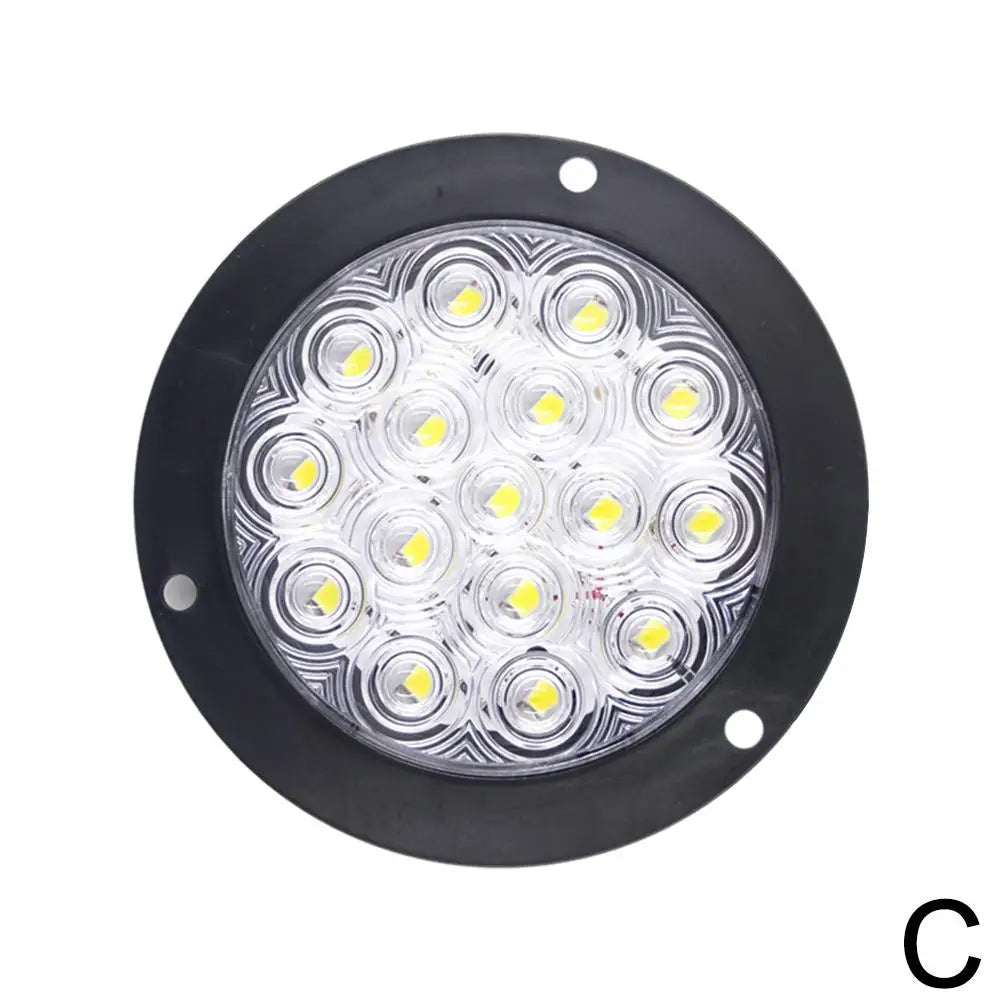 4 Inch Round 16 LED Truck Tail Light | 12V-24V Stop Brake Signal LED Truck Tail Light Zpaxo WHITE