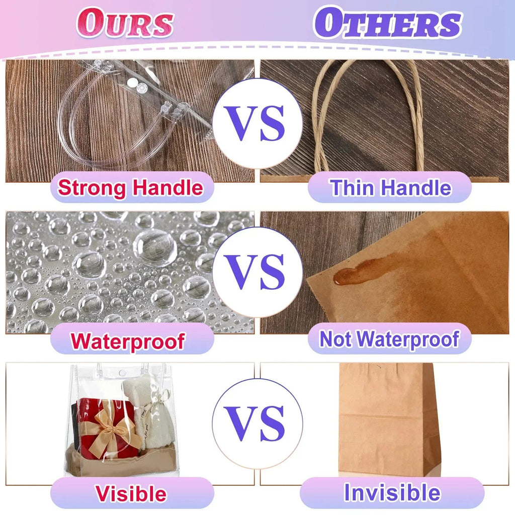 Lot Transparent Soft PVC Gift Tote Packaging Bags with Hand Loop Clear Plastic Handbag Cosmetic Bag gift bag Zpaxo