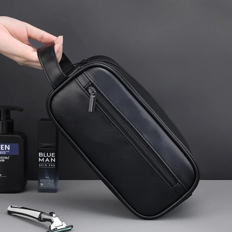 2026 Large Capacity Outdoor Men's Grooming Bag PU Portable Business Travel, Home Hand-held Makeup Storage Bag, High-end Feel Zpaxo