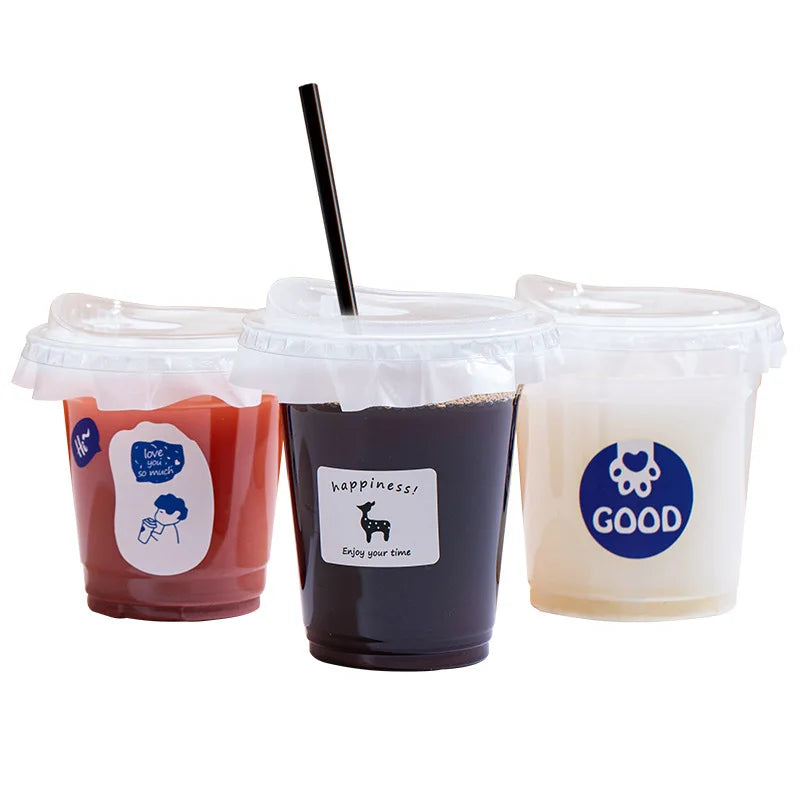 10pcs Disposable packaged internet-famous Dudu cup cold drink plastic cup, coffee coconut milk latte, milk tea, PET beverage cup Zpaxo