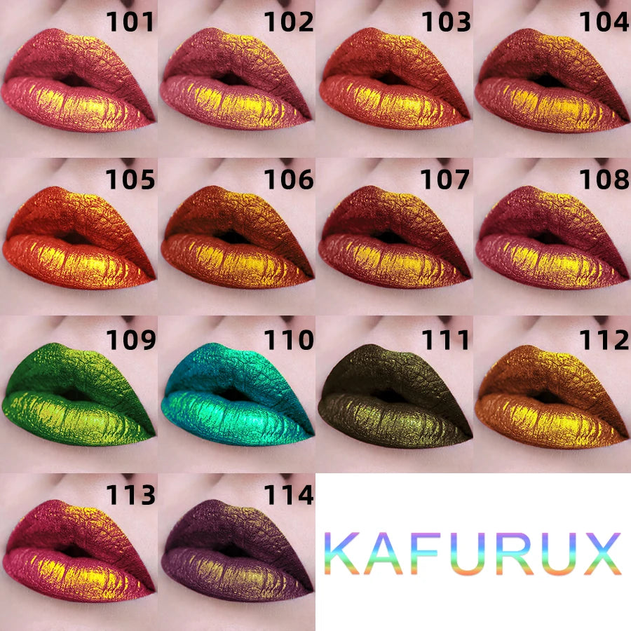 14 Colors Bold Intense Glitter Metallic Lip Gloss Pearlescent Tint