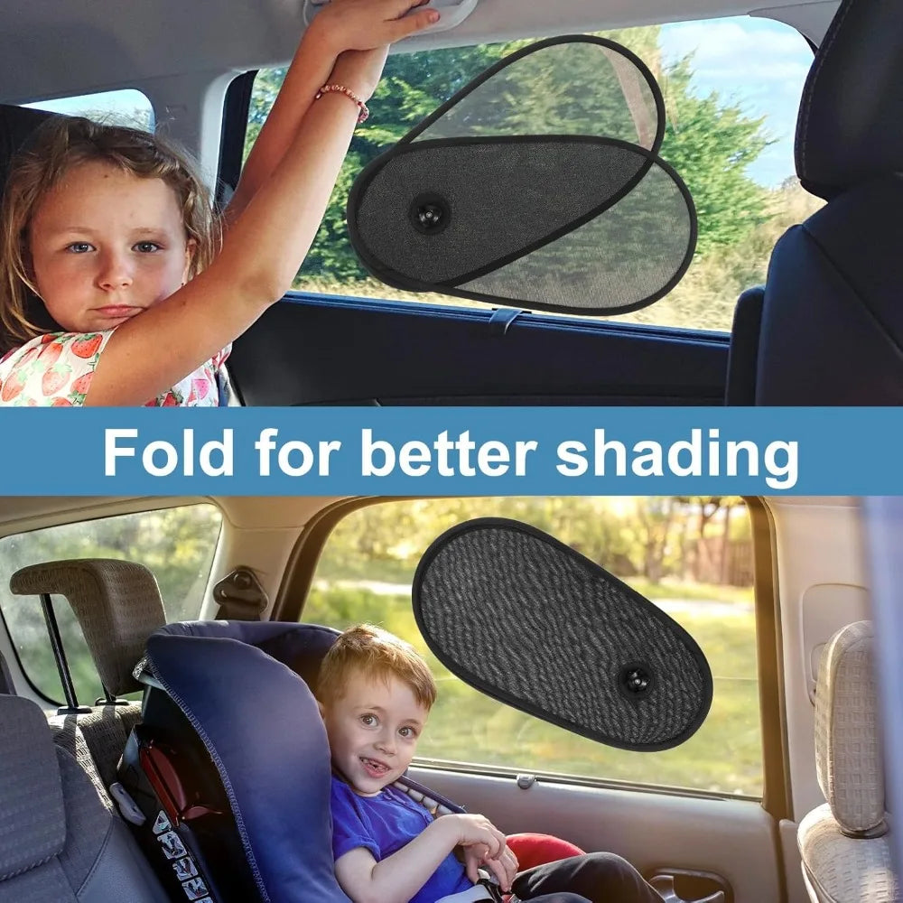 Breathable Mesh Car Window Shade – UV Sun Blocker + Suction Cups