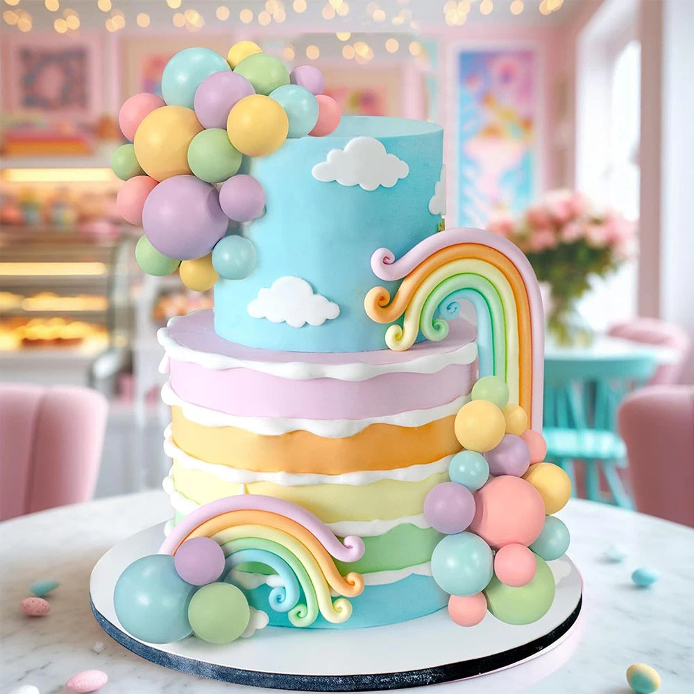 Ball Cake Toppers Colorful Pearl Decorations Birthday Wedding Baby Zpaxo