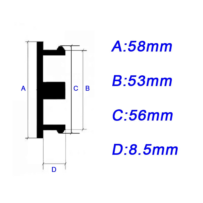 58mm ABS Wheel Center Hub Caps – 4-Pack Blank Rim Covers