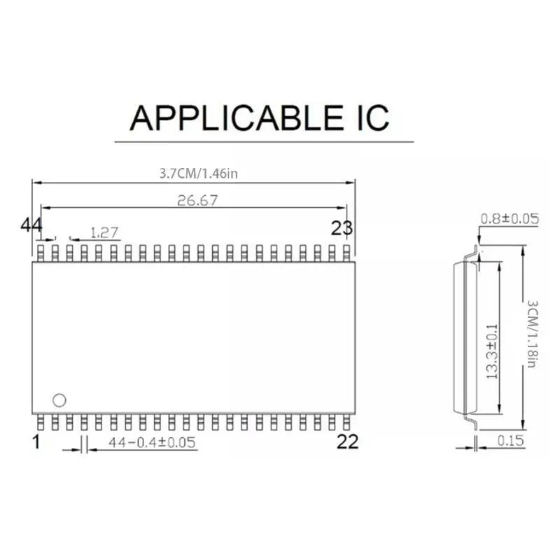 652F Chip Programmer Adapter PSOP44 SOP44 SOIC44-1 27 IC Socket Zpaxo