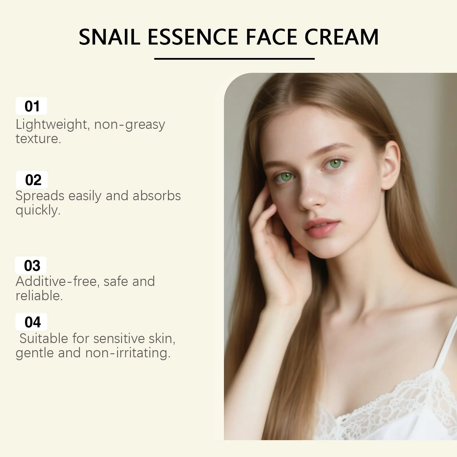 Snail Mucin Face Cream Firming Moisturizing Dry Skin Brightening Anti-Aging Smoothing Fade Fine Lines Soothing Repair Face Cream Zpaxo