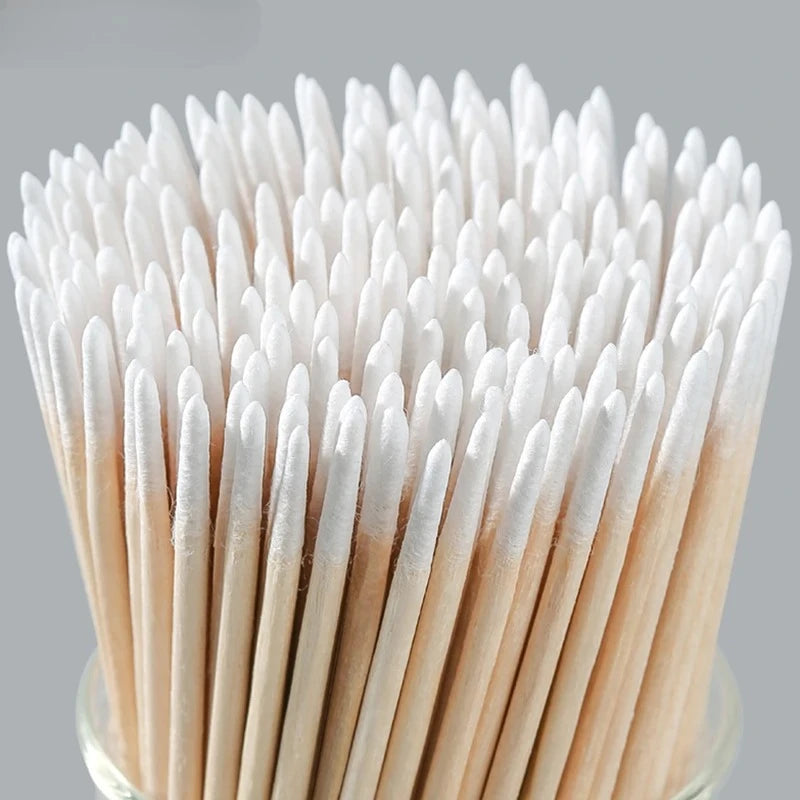 1000 200 Micro Wood Cotton Swabs Eyelash Extension Cleaning Tools