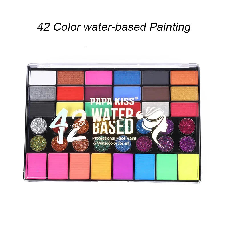 20 Colors Face Body Oil Painting Paint Pigment Non Toxic Safe Kids Zpaxo 09-42Color Water