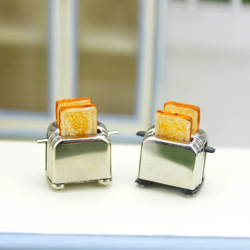 Mini Metal Toaster 1:12 & 1:6 Dollhouse Breakfast Accessory