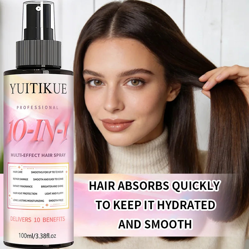 YUITIKUE 10-in-1 Hair Spray – Heat Protection & Frizz Control Hair Treatment Spray Zpaxo