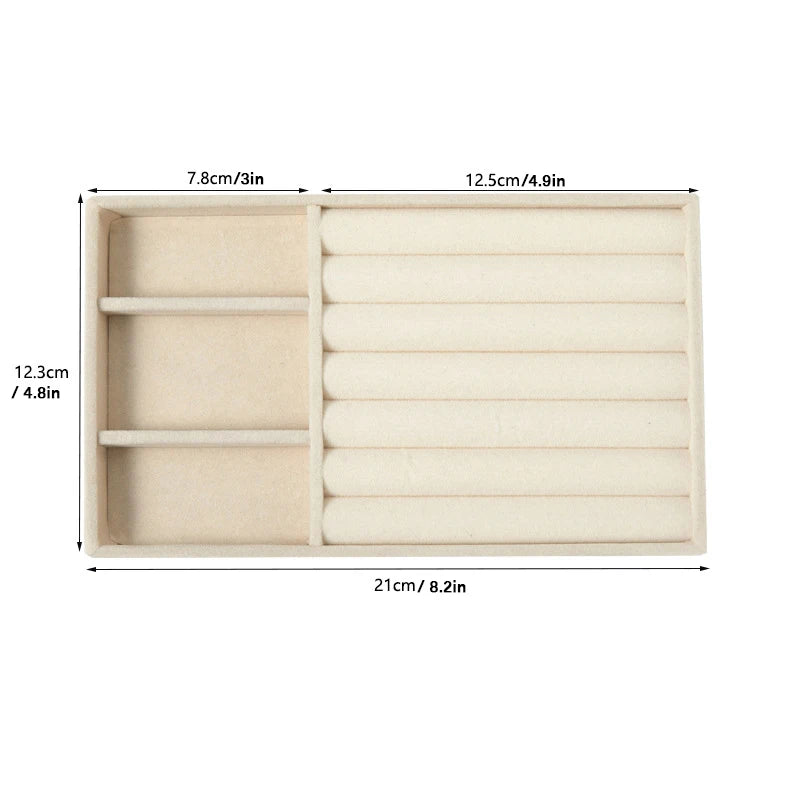 Velvet Jewelry Display Tray Set – Ring, Earring & Necklace Organizer