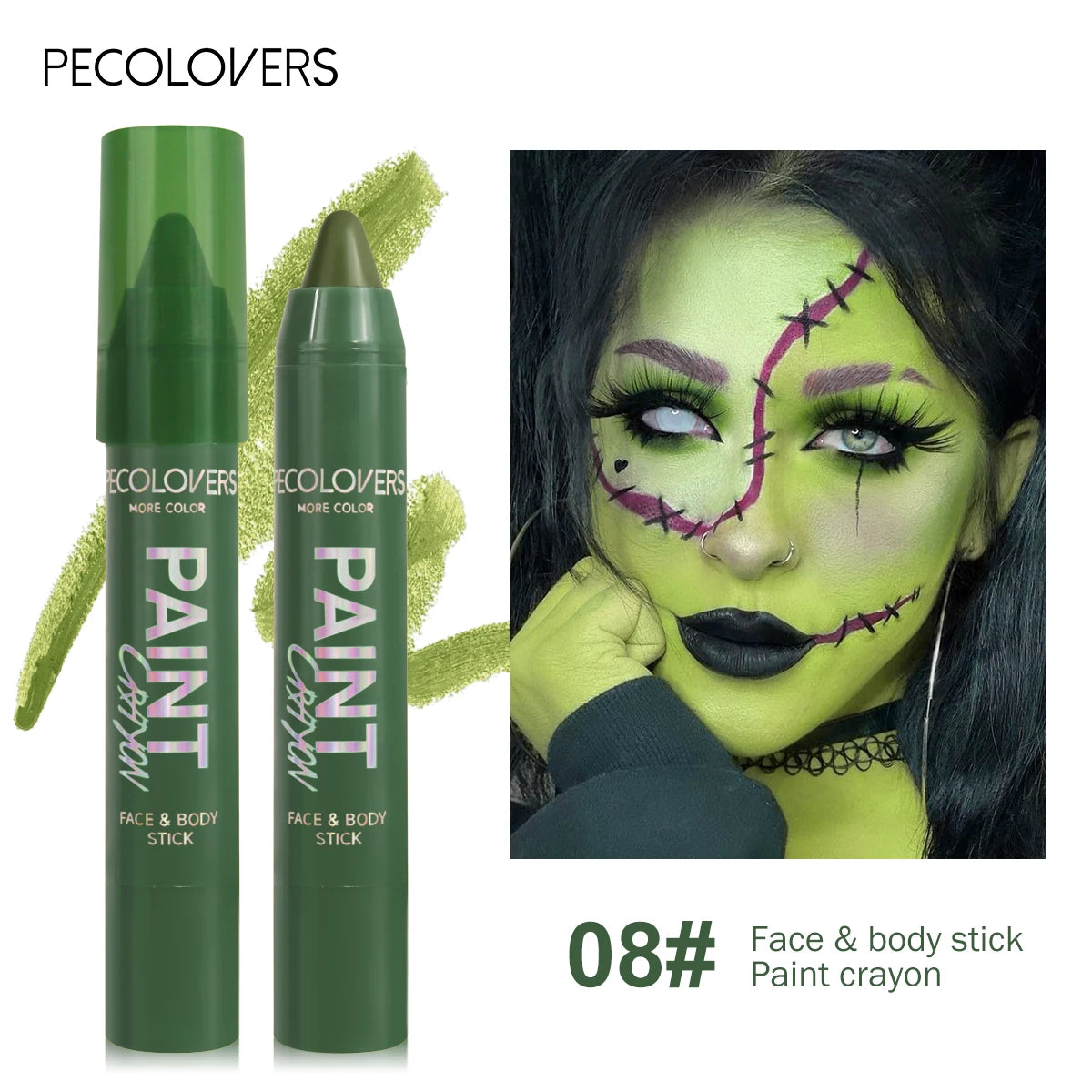 Face & Body Paint Sticks Body Paint in Blue black green Sweat-Proof & Water-Resistant Halloween & LongLasting Effect Zpaxo 08