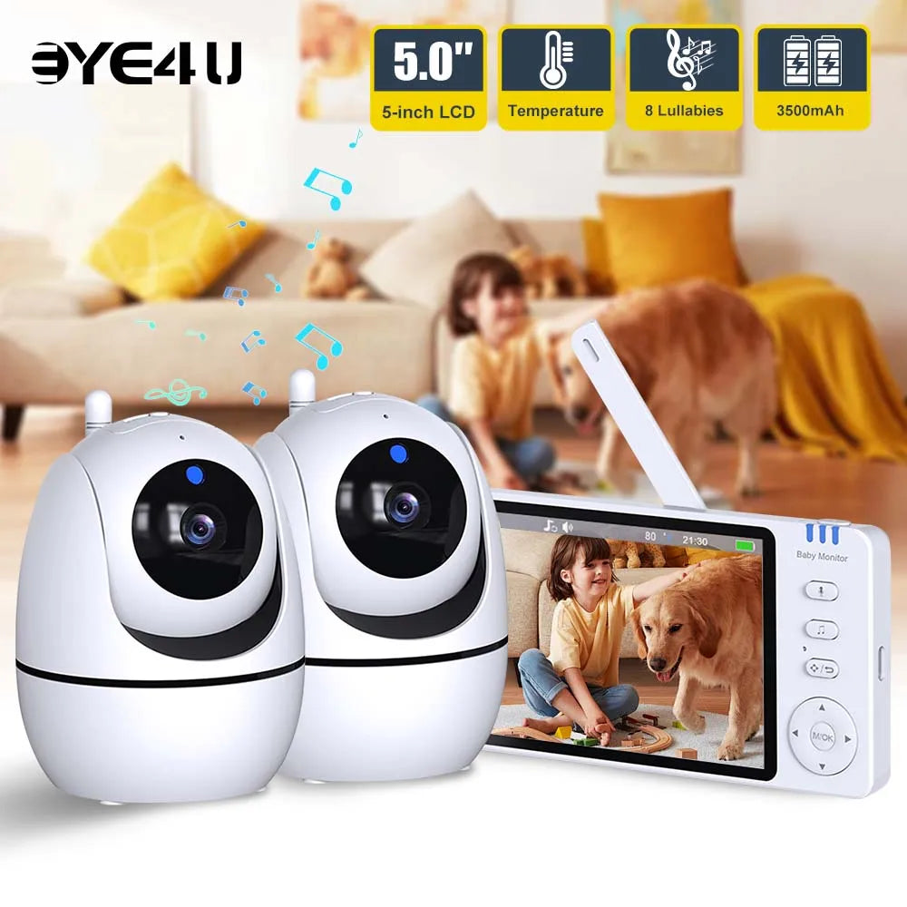 Video Baby Monitor Pan Tilt Camera Mother Kids Surveillance PTZ Cams Zpaxo
