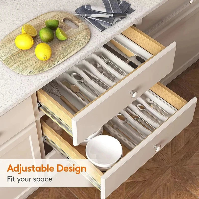 Expandable Cutlery Tray – Adjustable Kitchen Drawer Organizer Drawer Organizer Tray Zpaxo