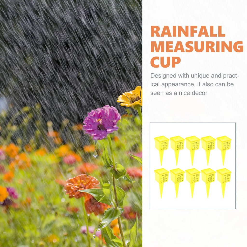 10Pcs Strong Practicability Rain Gauge Plastic Rain Water Gauge Outdoor Garden Lawn Rainfall Monitoring Tool Big Capacity Zpaxo