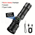Mikenoon LED Tactical Flashlight – USB Rechargeable, 500m Range LED Tactical Flashlight Zpaxo Black