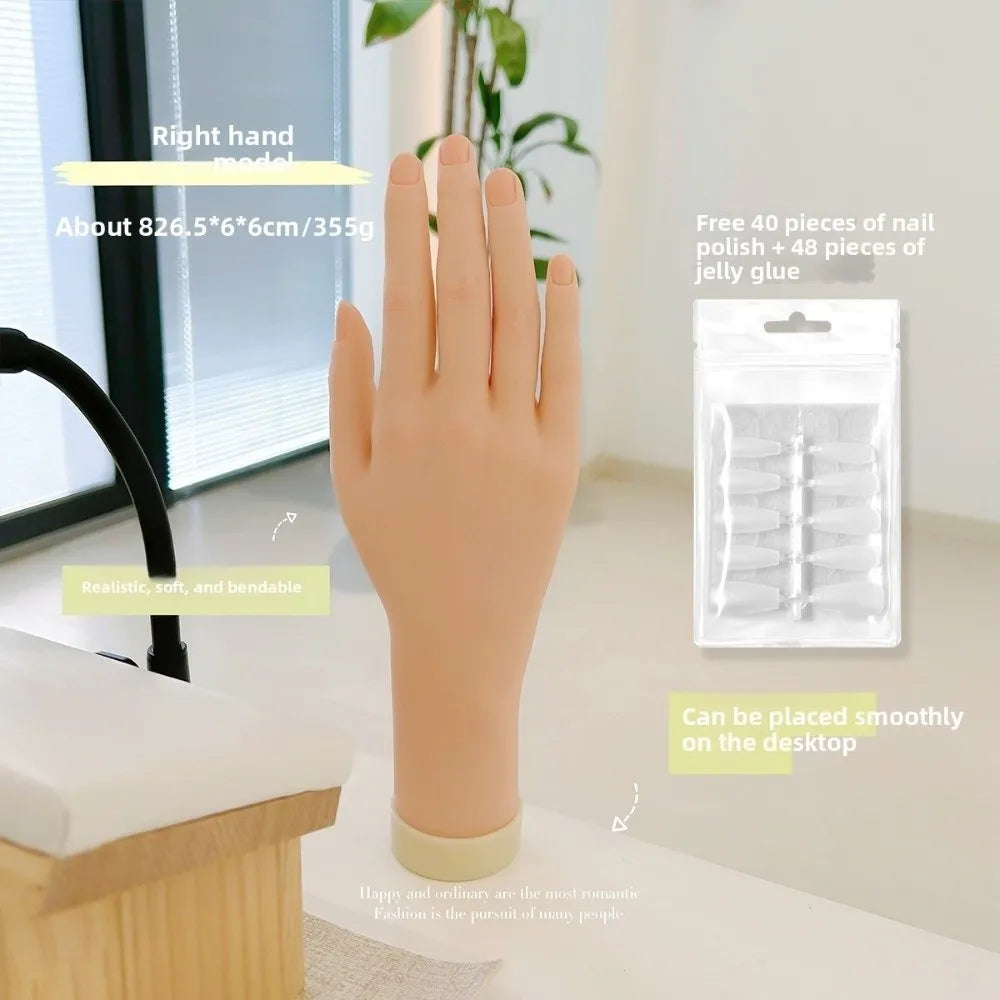 Novice Bendable Nail Simulation Practice Hand Silicone Nails Art Zpaxo