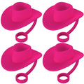 4-Pack Cowboy Hat Silicone Straw Caps for Stanley 40 oz Cup