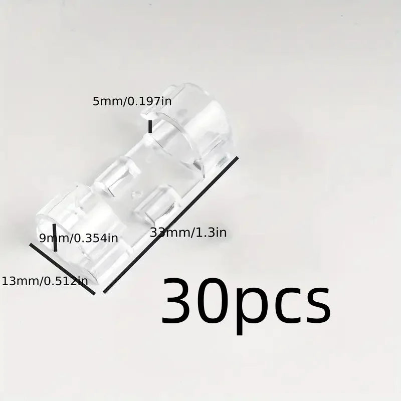 Clear Plastic Cable Clips - Transparent Wire Organizers for Wall & Desk Cable Management, Adhesive Cord Holders Zpaxo 30pcs