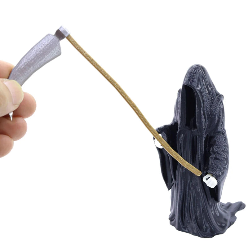 1Pcs Black Grim Reaper Statue Mini Devil Figurine Dollhouse Halloween Thrilling Robe Nightcrawler Ornament Micro Landscape Decor Zpaxo