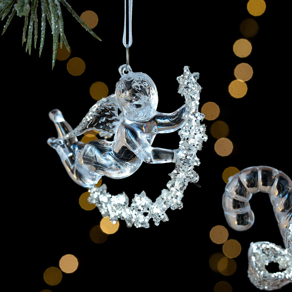 Clear Acrylic Christmas Ornaments – Angel & Deer Tree Pendants