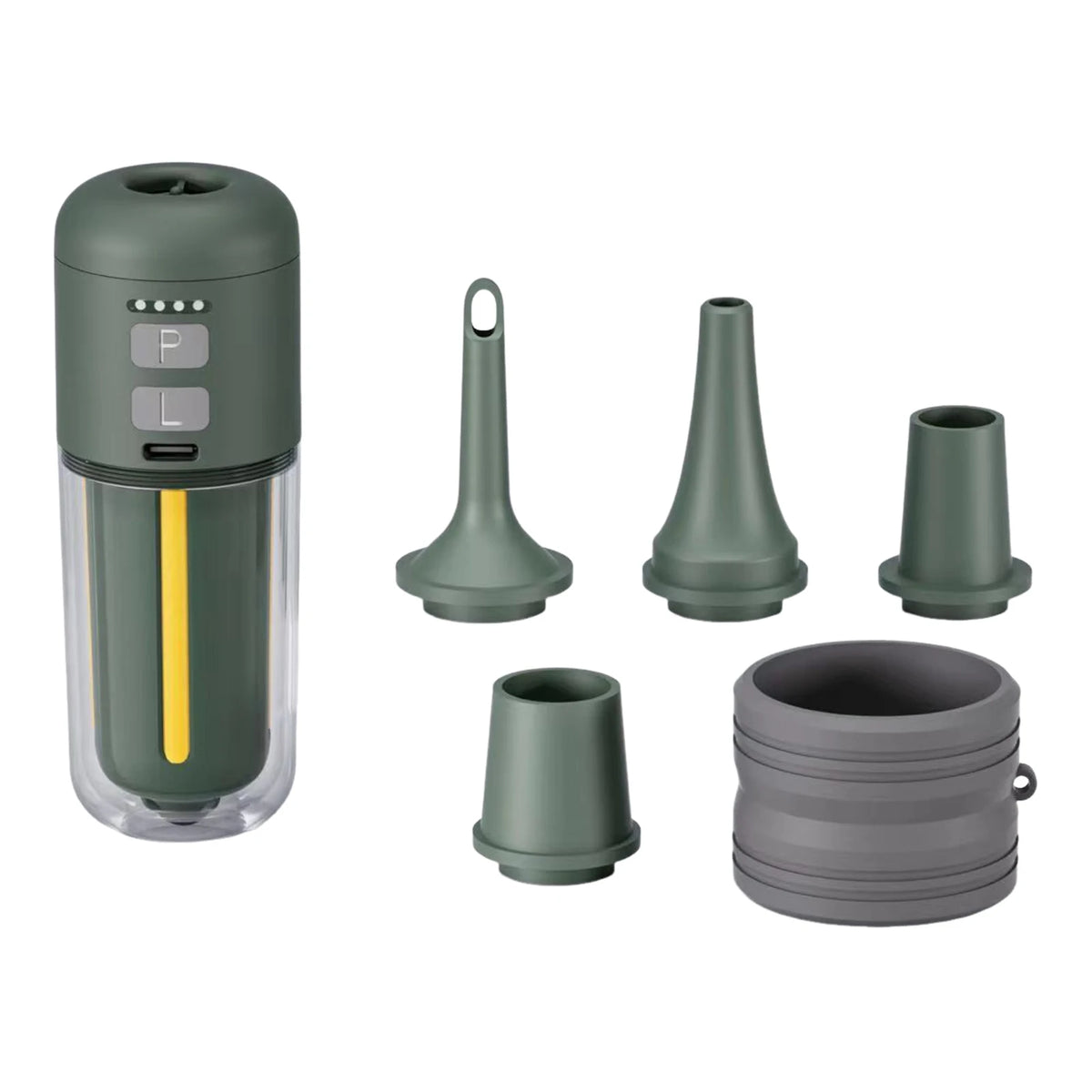 Portable Air Pump 2000 MAh Battery Camping Light Mini Outdoor Type-c Zpaxo green