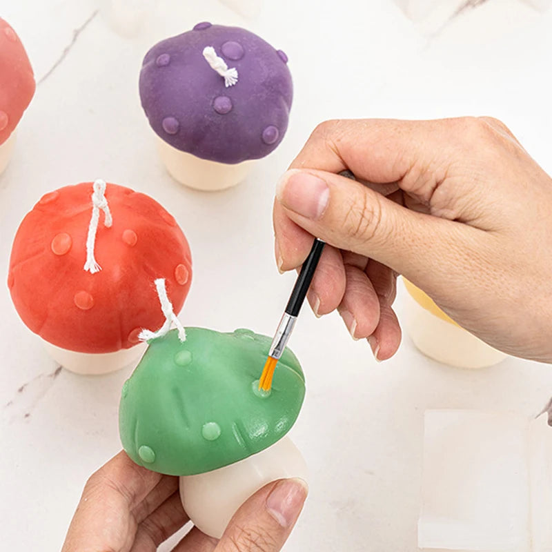 3D Mushroom Candle Silicone Mold DIY Aromatherapy Handmade Soap Craft Ornament Gypsum Plaster Wax Making Mold Home Decor Zpaxo