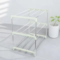 3-Tier Shoe Storage Shelf Rustproof Stainless Steel Material Neat Folding Free Standing Shoe Rack for Household Use