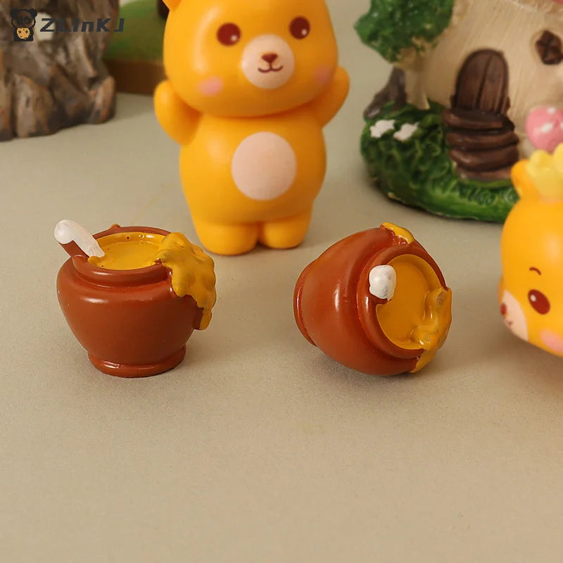 ▶3Pcs 1/12 Dollhouse Simulation Honey Jar Set Dollhouse Miniature Kitchen Food Decoration Dolls House Accessories Zpaxo