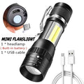 600LM Mini COB LED Flashlight – Rechargeable, Pen Clip & Magnet Rechargeable Flashlight Zpaxo Zoom Flashlight