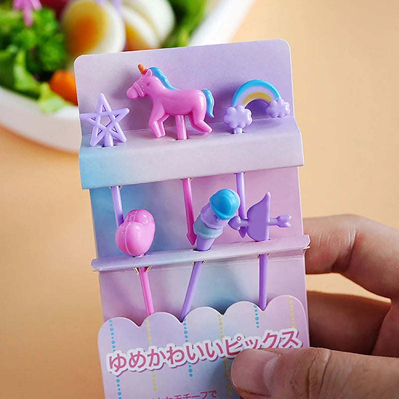 Mini Cartoon Food Fruit Fork Kids Bento Box Decor Dessert Forks Cake