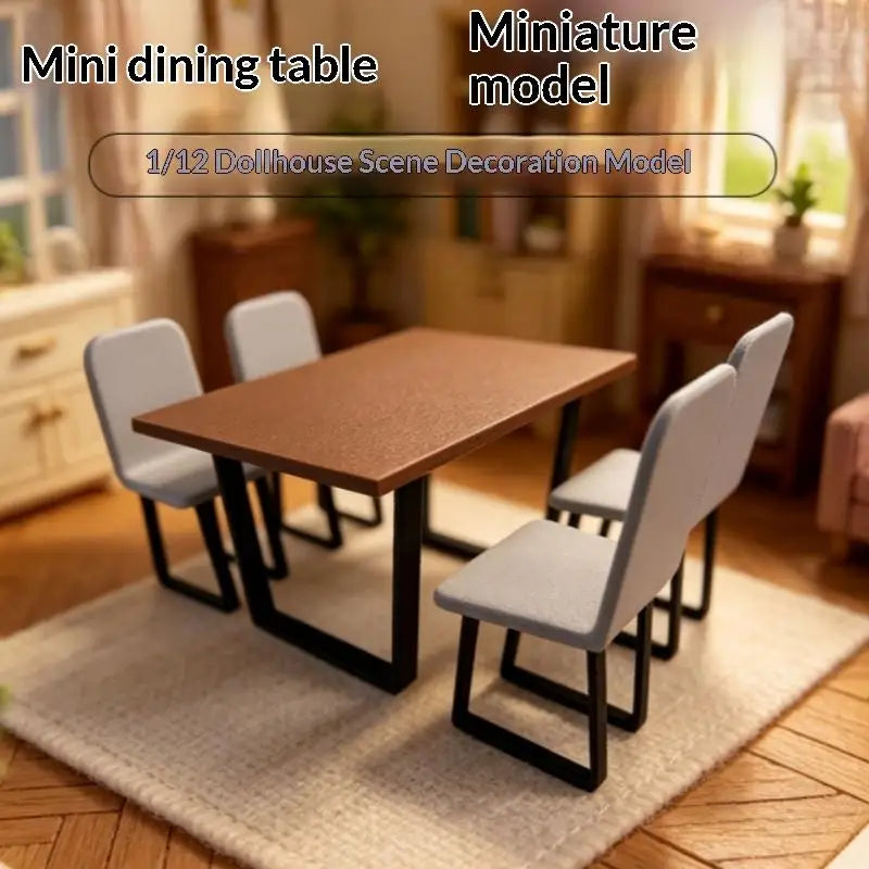 Miniature Dining Table Chair 1 12 Dollhouse Mini Furniture Model Home Zpaxo