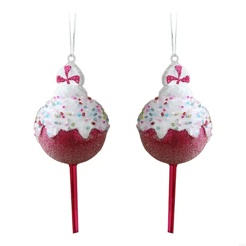 Christmas Bear Cake Hangers ABS Materials Shatterproof Holiday