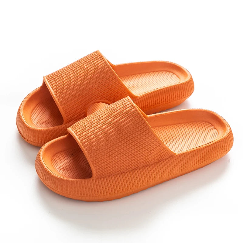 Women Thick Sole Home Slippers Heel Ladies Platform Flat Shoes Zpaxo Orange 36-37