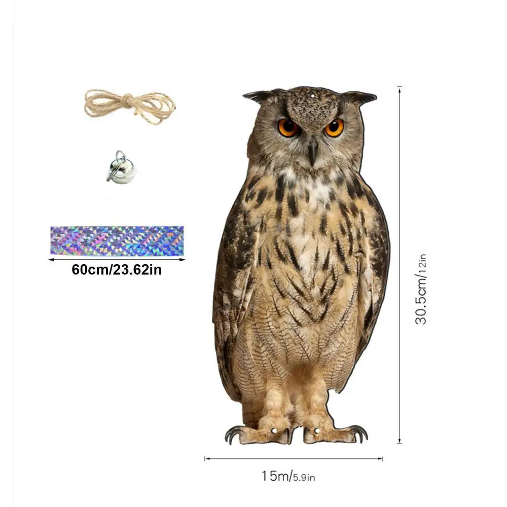 Owl Bird Repellent Bell Pendant Pastoral Orchard Scare Outdoor Zpaxo 02