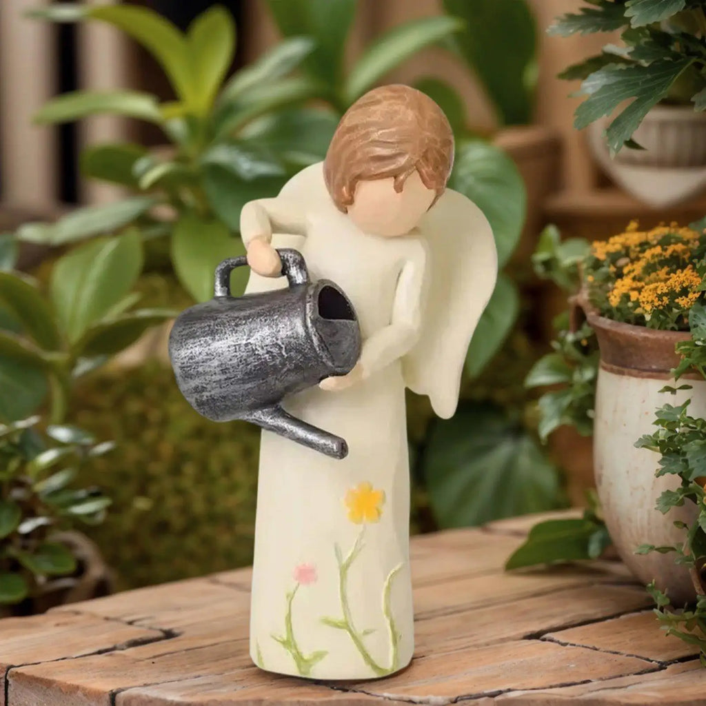 Angel Figurines Resin Decor Sculpted Hand-painted Figurine Garden