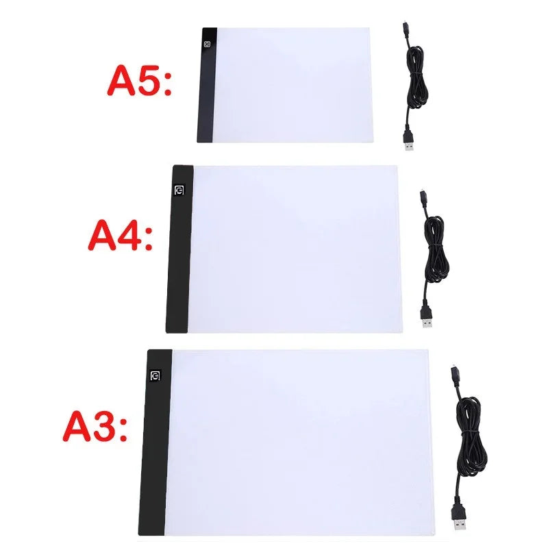 A3/A4/A5 Three Level Dimmable Led Light Pad Drawing Board Pad Tracing Light Box Eye Protection Easier for Diamond Painting Zpaxo