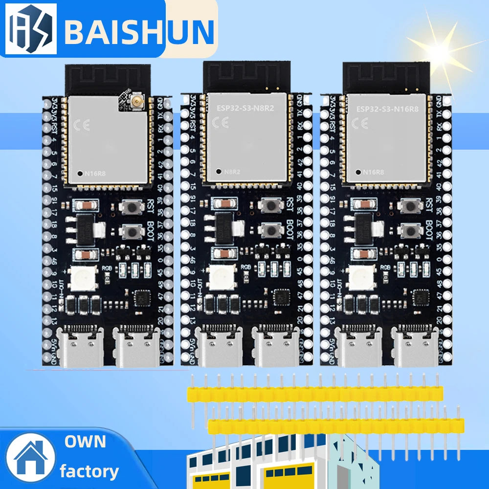 ESP32-S3-Dev-KitC-1 ESP32-S3 WiFi Bluetooth-compatible BLE 5.0 Mesh Development Board ESP32 Wireless Module for Zpaxo