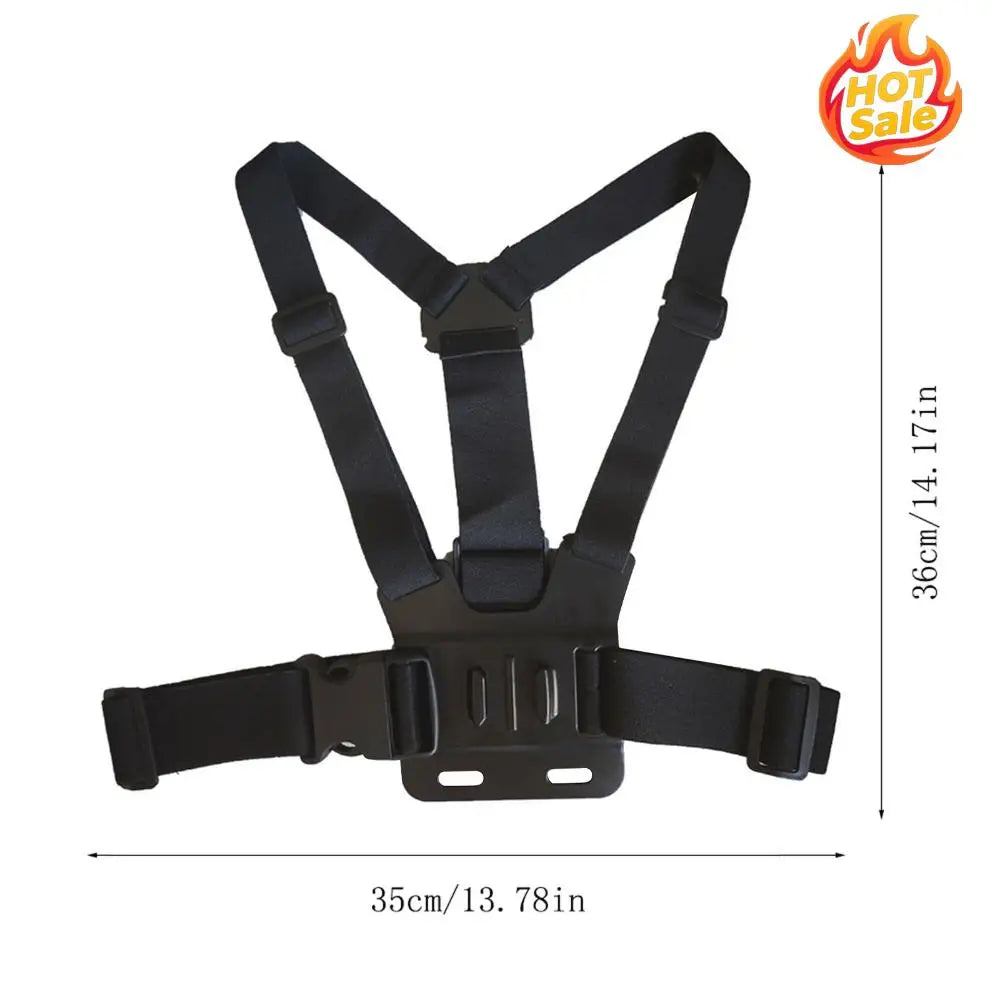 Chest Mount Harness Compatible for GoPro 12/11/10 Action Camera Chest Harness Holder Harness Mount Holder with J Shaped Base Zpaxo