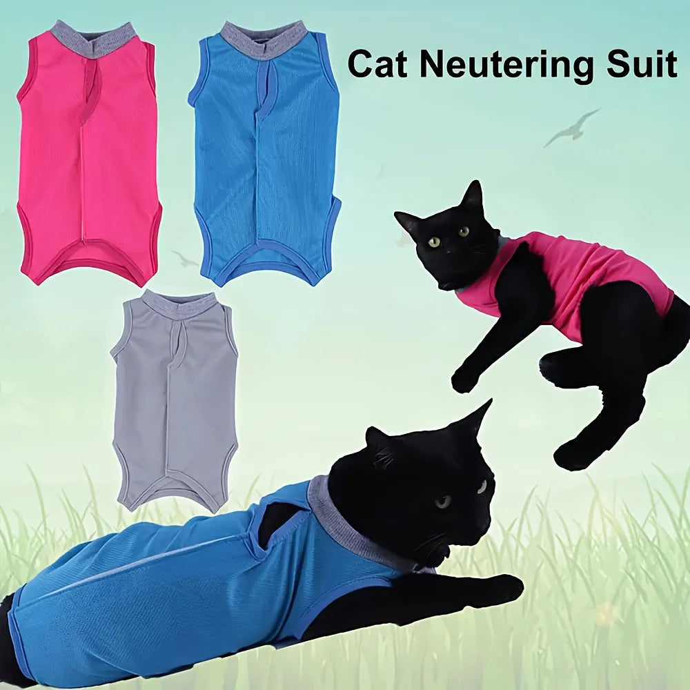 Cat Neutering Suit Comfortable Recovery Adjustable Anti-licking Zpaxo