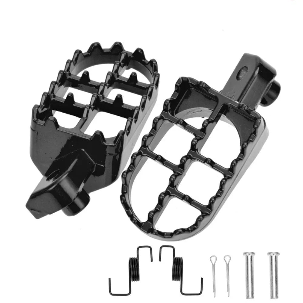 Iron Material Motorcycle Foot Pegs Springs Bolts Black Silver Pedals Zpaxo Black
