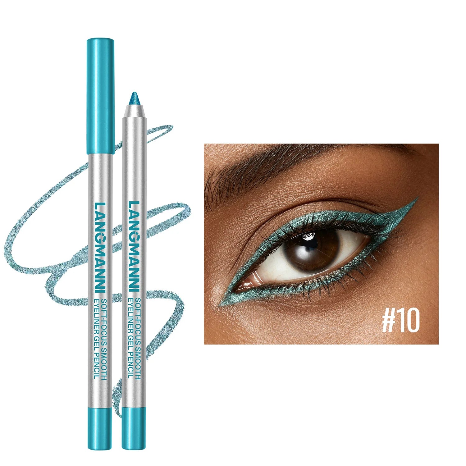 Pearlescent Glitter Eyeliner Pencil 12 Colors Smooth High Pigment Eye Liner Eyeshadow Pen Long-Lasting Waterproof Eyes Makeup Zpaxo 10