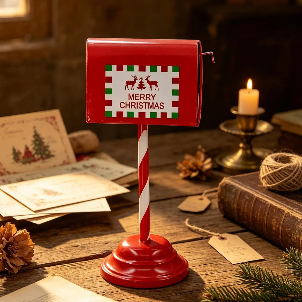 Christmas Mailbox Decoration Retro Metal Interactive Centerpiece