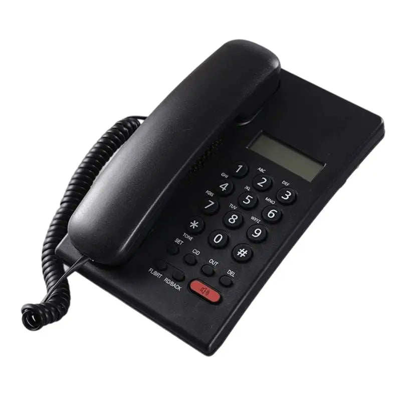 652F Corded Landline Phone Big Button Call Display Fixed Telephone Zpaxo Black CN